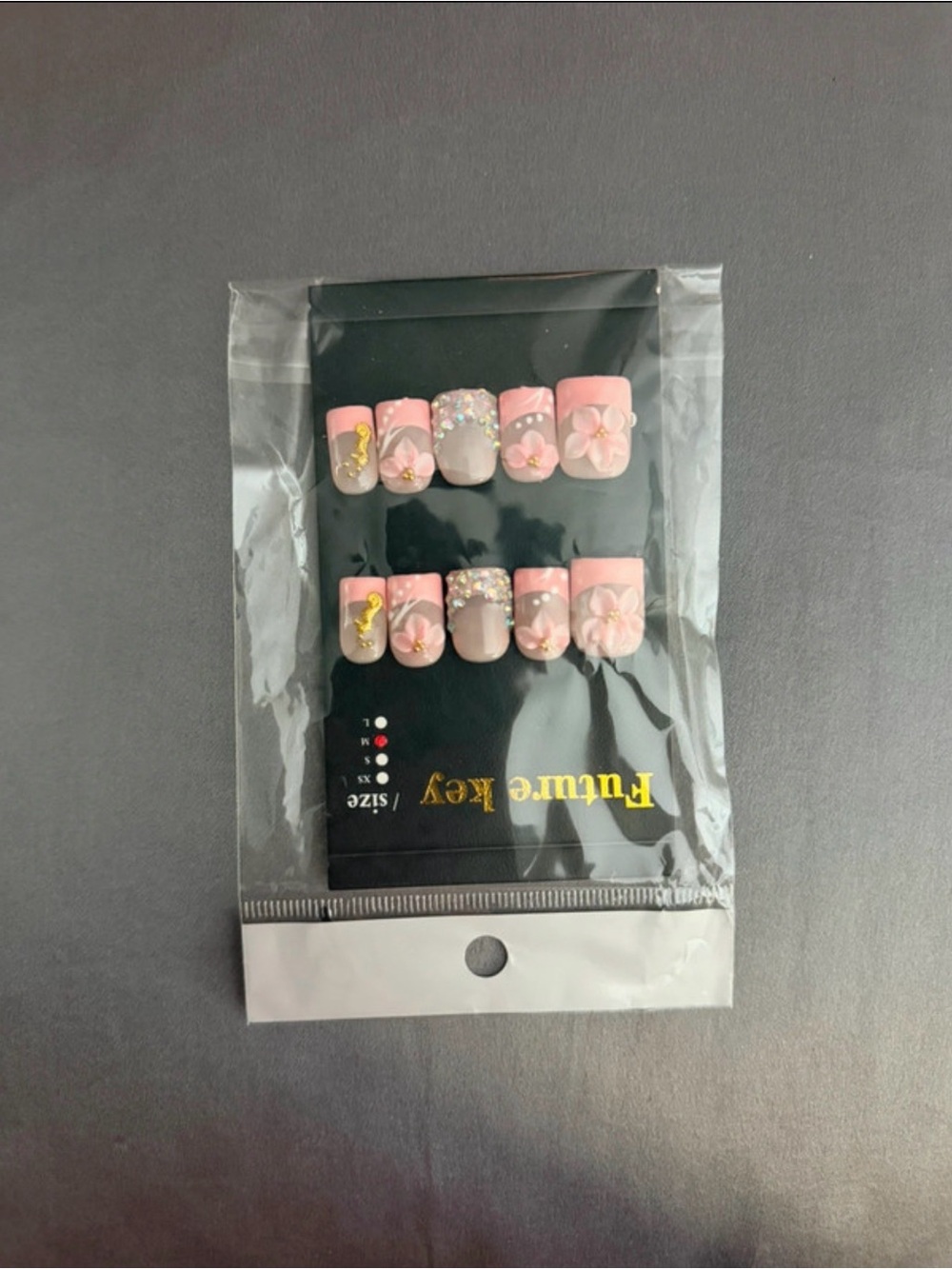Pink Floral Press-On Nail Set - Pack of 10